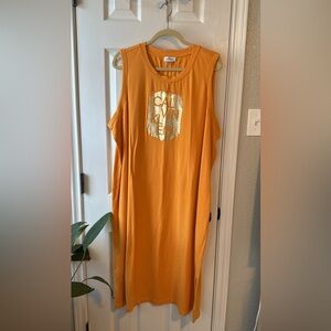 Calvin Klein Gold Logo Orange Dress